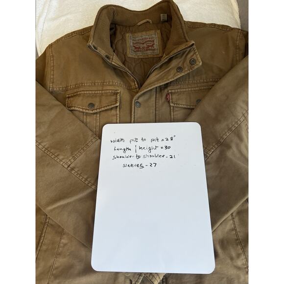 Levi's XXL Military Field Barn Chore canvas Retro utility insulate Jacket Brown - Picture 7 of 15